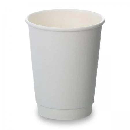 8oz white double wall coffee cups – pack of 500, ideal for hot drinks and takeaway use in Ireland