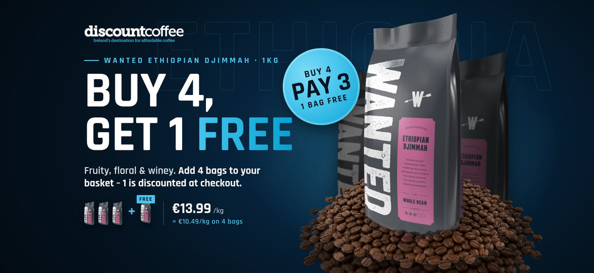 Wanted Ethiopian Djimmah coffee – buy 4 get 1 free