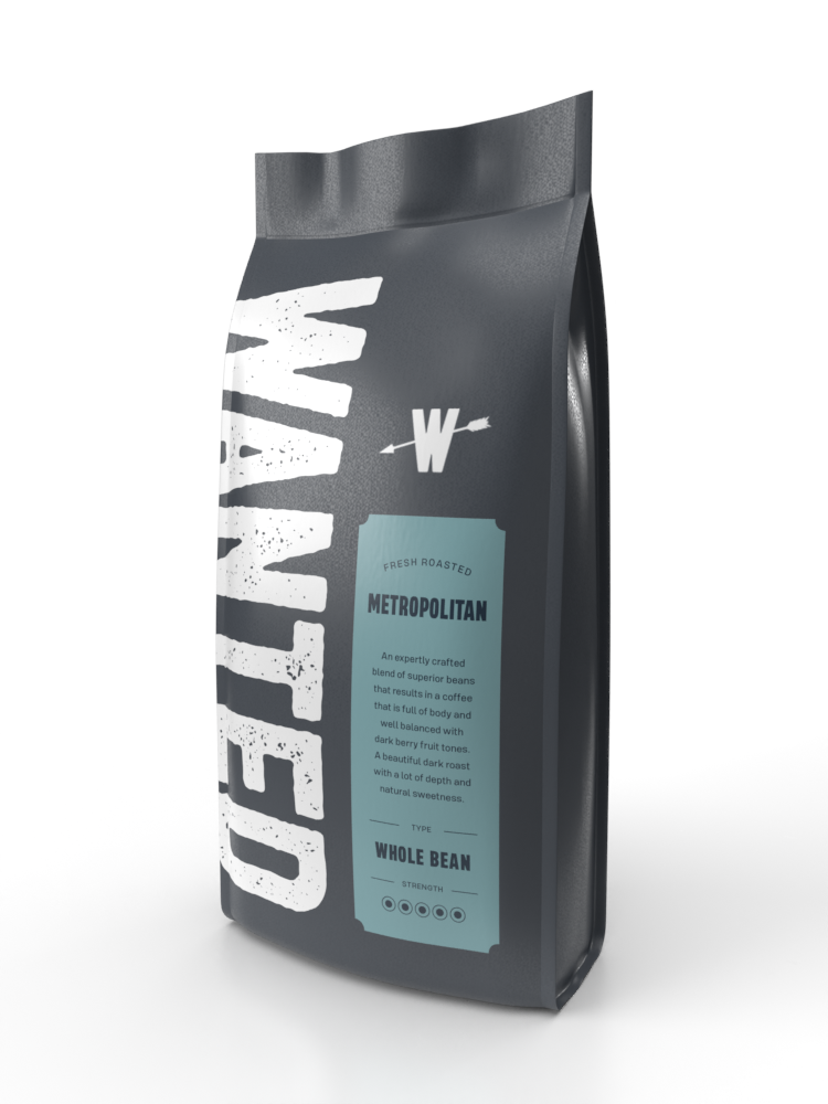 Wanted Metropolitan Blend coffee beans 1kg — premium, rich blend available online in Ireland.
