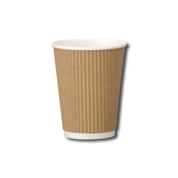 Kraft Ripple Paper Cups 16oz | 500 Disposable Cups Per Case | Next Day ...