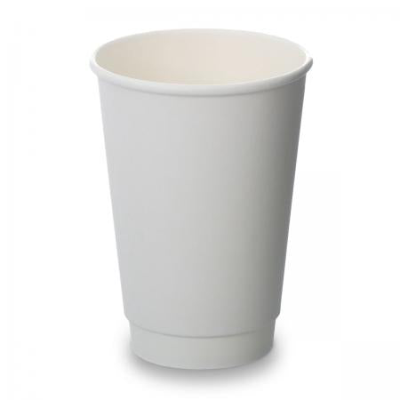 12oz Matt White Double Wall Cups - 500 Pack