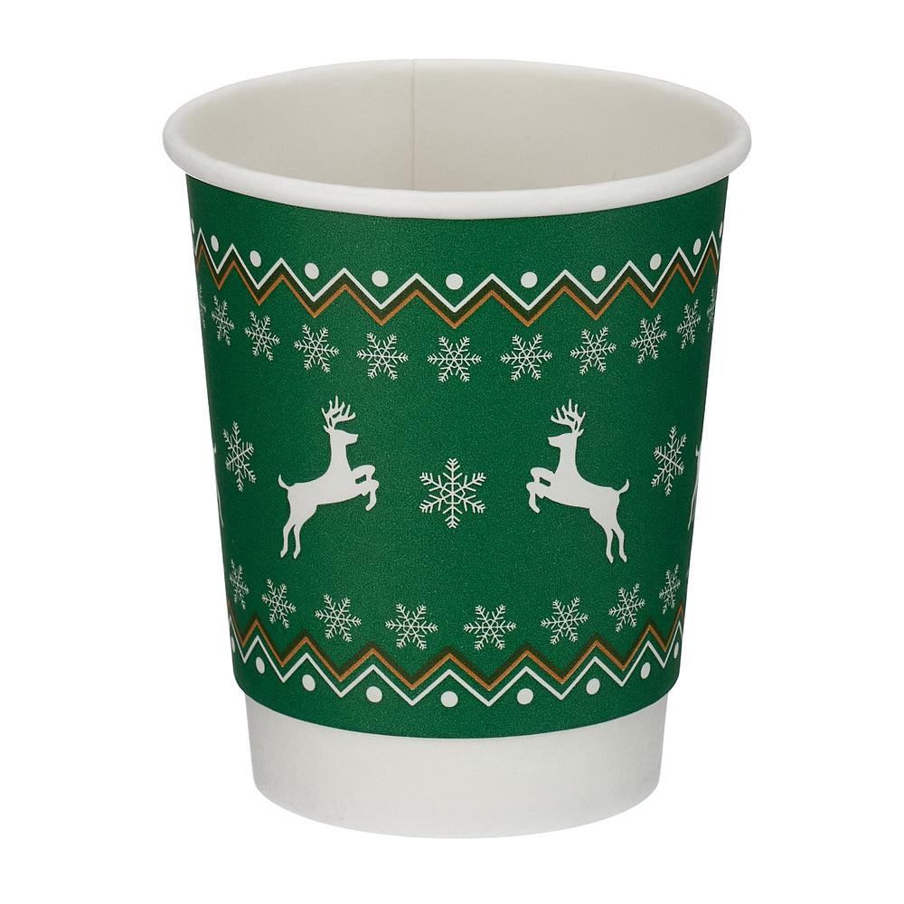 8oz Christmas Double Wall Coffee Cups - 500 Pack