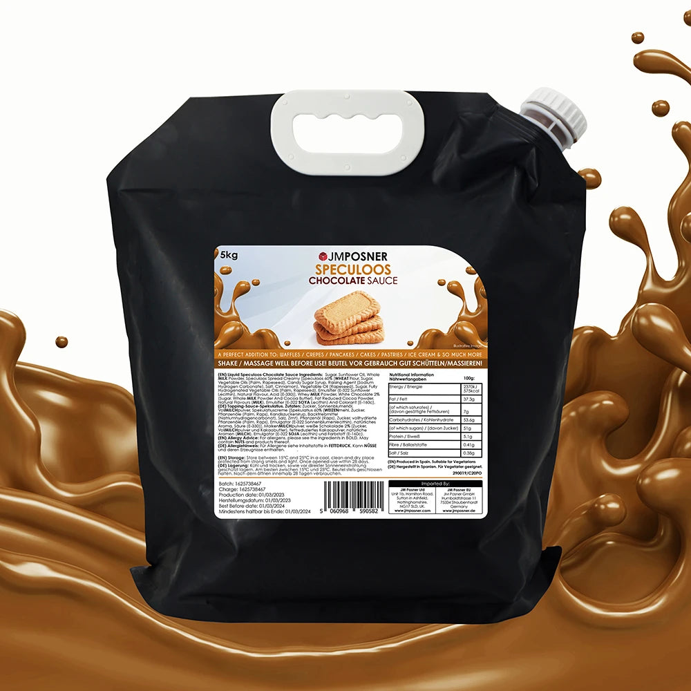 JMP Liquid Speculoos Chocolate Sauce 5KG Spout Bag
