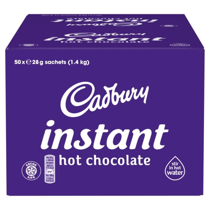 Cadbury Instant Hot Chocolate Powder Stick 28g - 50 Pack