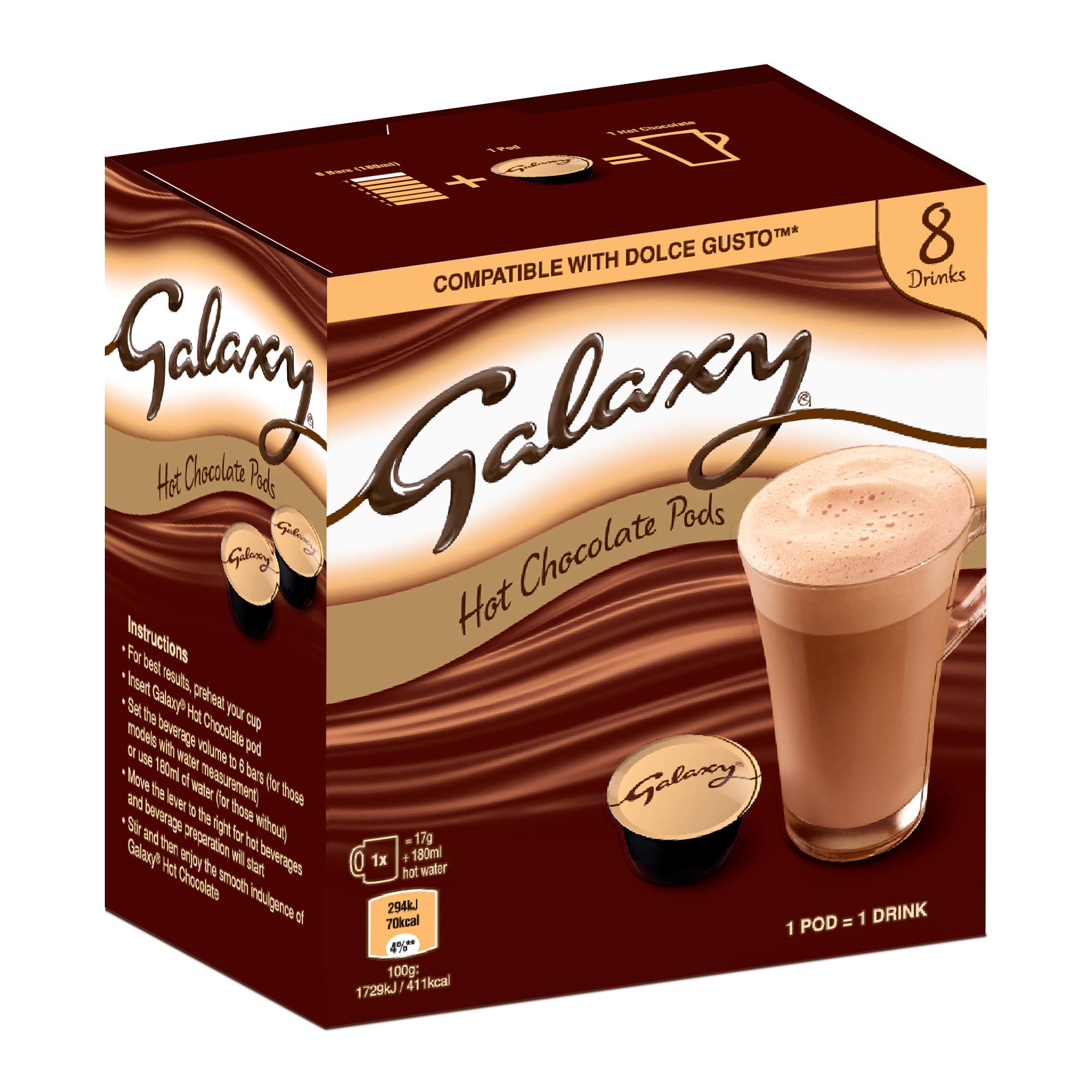 Galaxy Hot Chocolate Pods 8x17g