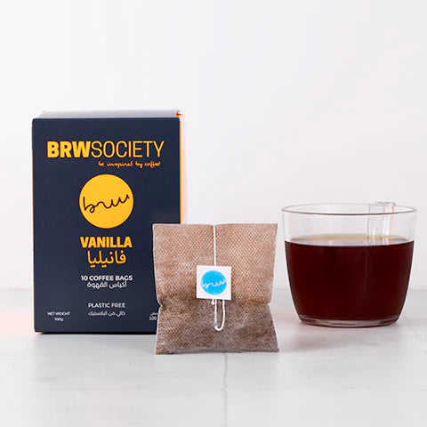 BRW Society Vanilla Flavoured Coffee Bags 10x10g