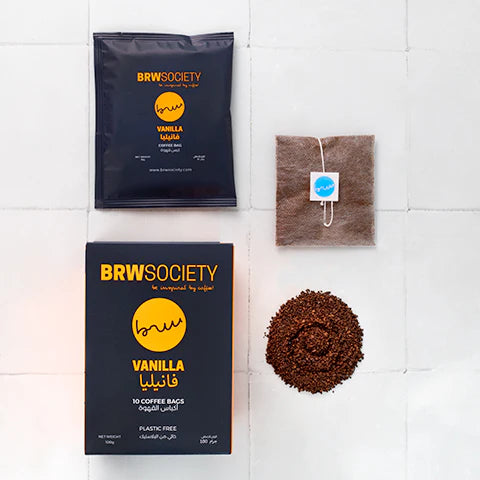 BRW Society Vanilla Flavoured Coffee Bags 10x10g