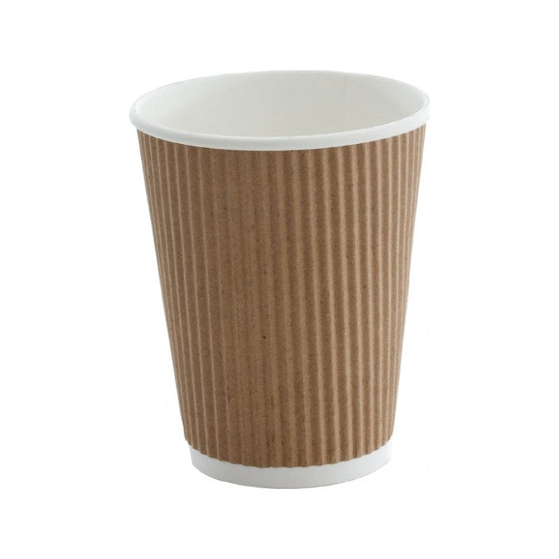 12oz kraft ripple takeaway coffee cup