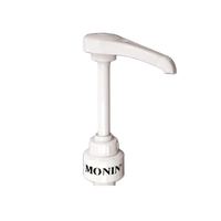 White Monin syrup dispenser on a white background