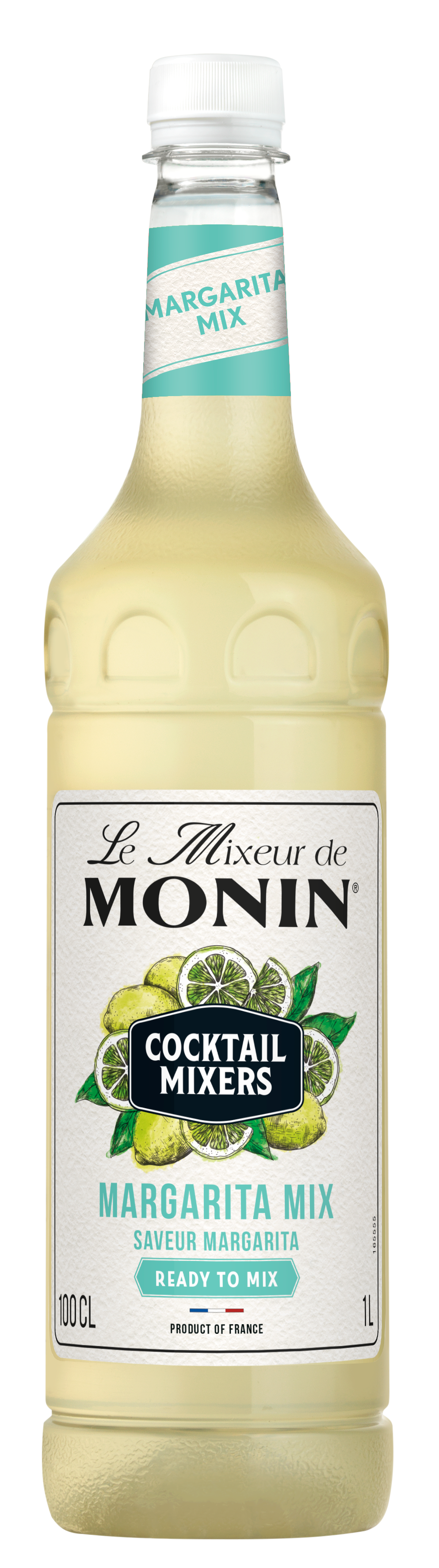 Monin Margarita Mix bottle with lime and margarita design on label