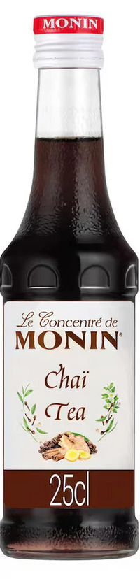 Monin Chai Tea Concentrate 25cl bottle 10 drinks icon product shot monin chai tea chai syrup coffee syrups