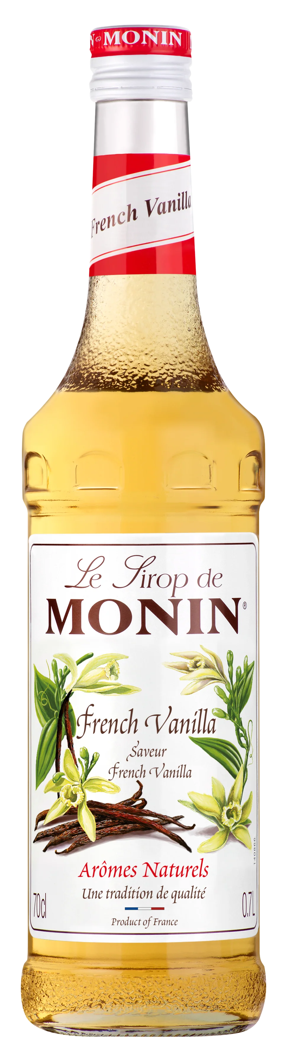Monin French Vanilla syrup bottle with label