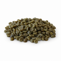 Vietnam Robusta green coffee beans 1kg – premium unroasted green coffee beans for home roasting on a white background.