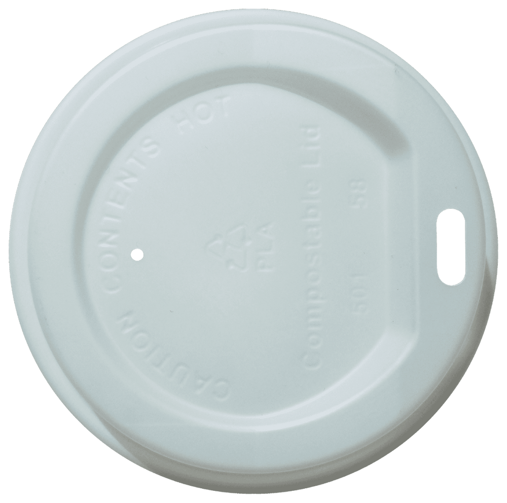 10-16oz Coffee Cup Sip Lid (White) (CPLA) - 1000 Pack