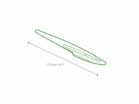 Line illustration of Go-Pak premium disposable paper knife cutlery showing 170mm length dimensions.