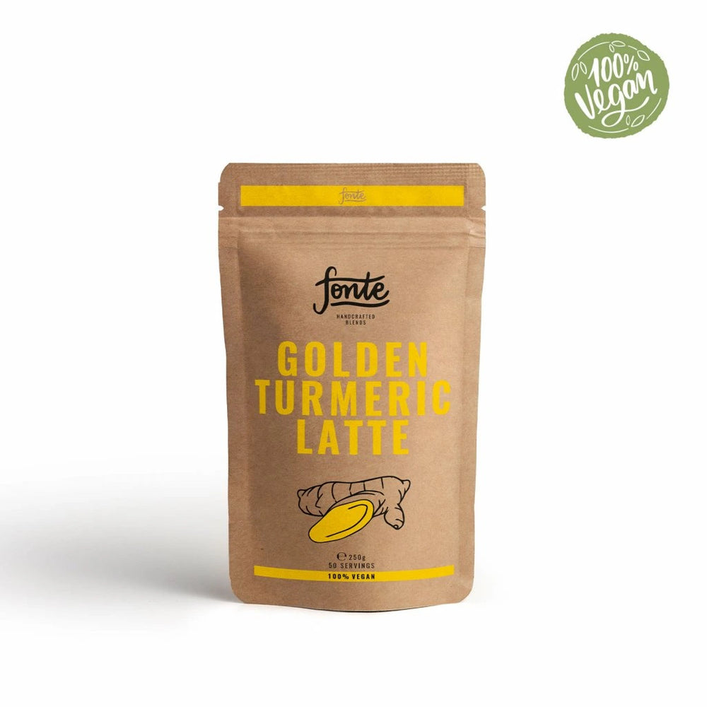 Golden Turmeric Latte Powder in 250g pouch – vegan, dairy-free handcrafted blend for cafes and home use
