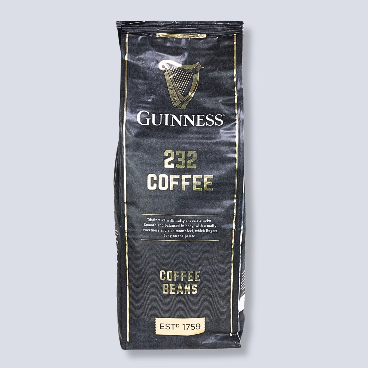 Guinness 232 Coffee Beans 1kg black bag by Tiki Tonga, front of pack