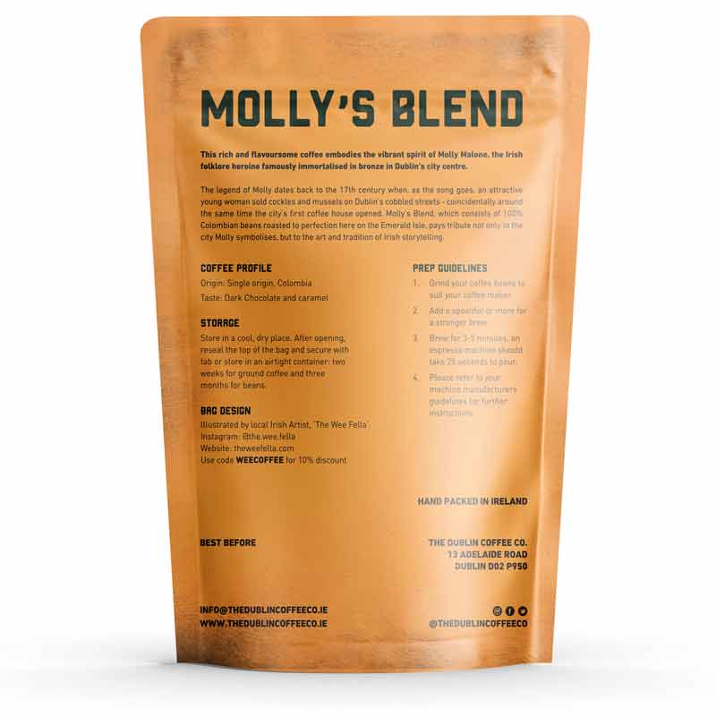 The Dublin Coffee Co Molly's Blend Whole Bean 250g