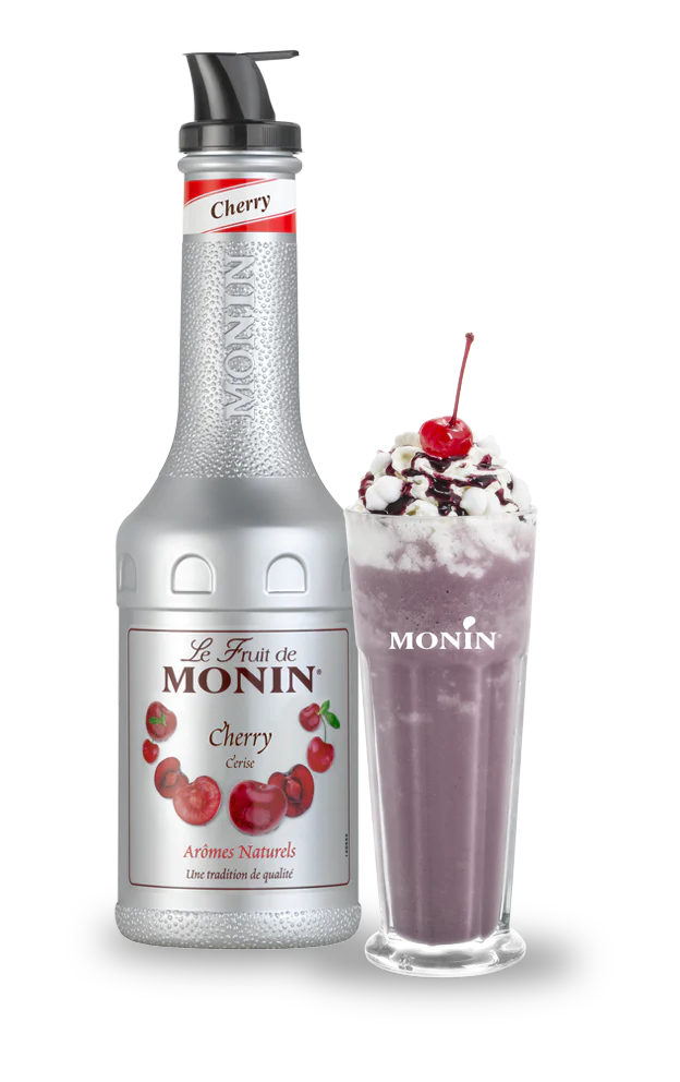Monin Cherry Purée 1 Litre bottle – premium cherry fruit mix for cocktails and smoothies