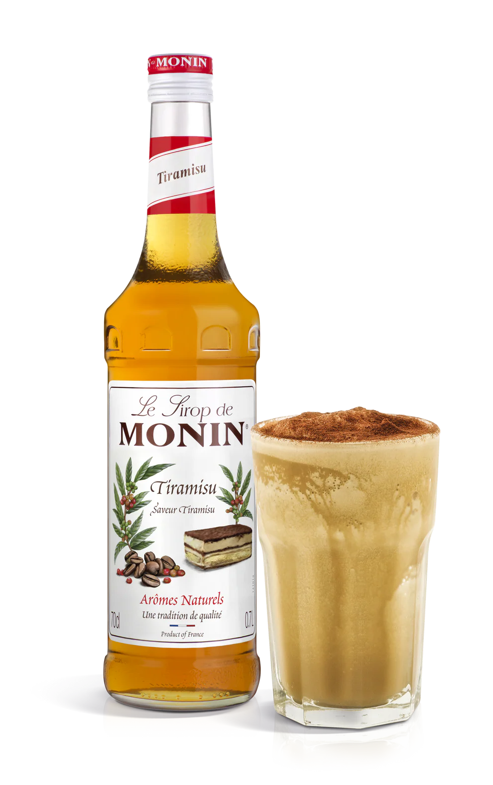 Monin Tiramisu Syrup 70cl bottle – Italian dessert flavour for coffee and cocktails