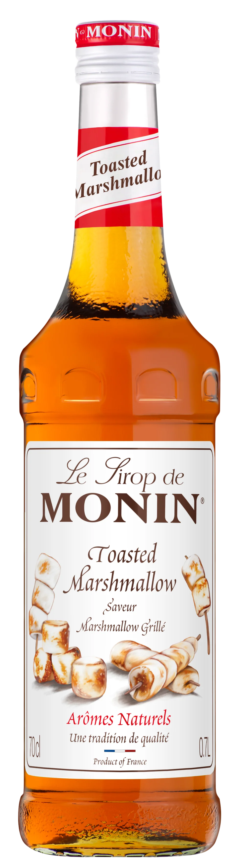 Bottle of Monin Toasted Marshmallow Syrup 70cl – premium flavoured syrup for coffees, hot chocolates, and desserts