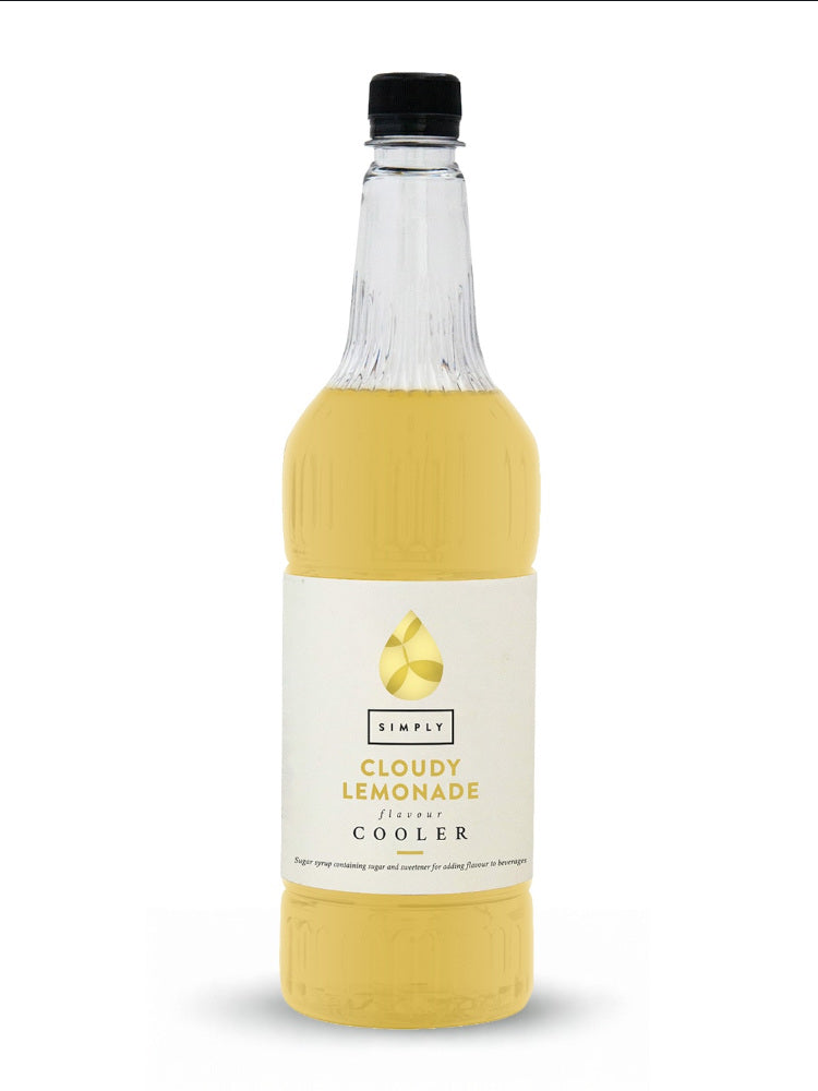 Simply cloudy lemonade juice in a plastic bottle