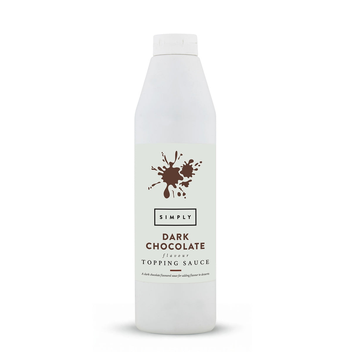 White simply vegan dark chocolate plastic bottle