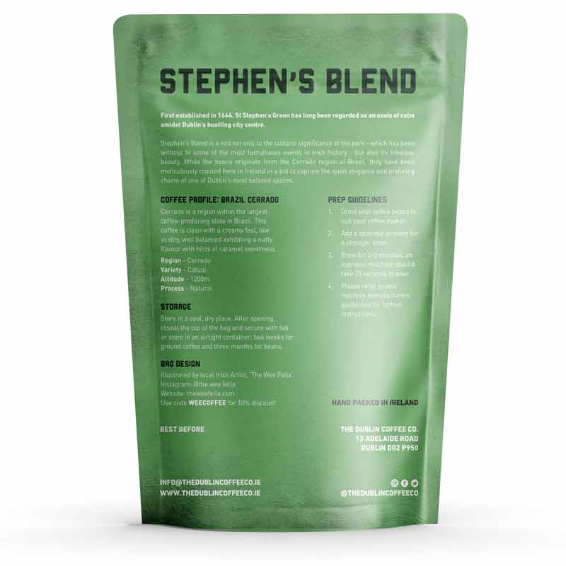 The Dublin Coffee Co Stephen's Blend Whole Bean 250g