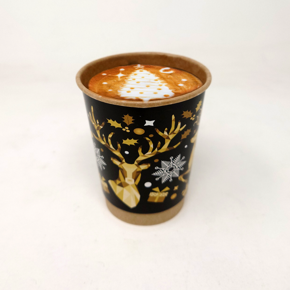 8oz Christmas Double Wall Coffee Cups - 500 Pack